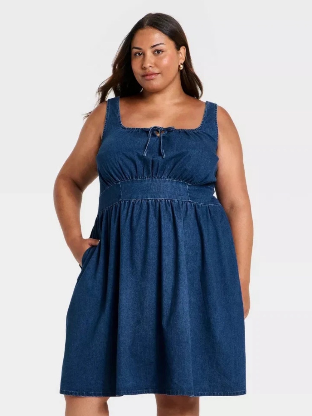 Ava & Viv Denim Blue Midi Dress